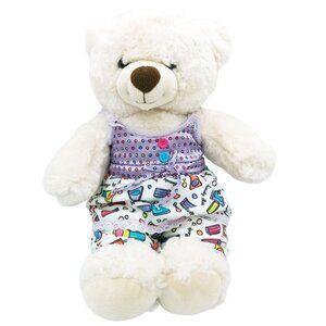 White Build a Bear Plush Beauty Sleep Pajamas 15 Inch Soft BBWS Stuffed Animal